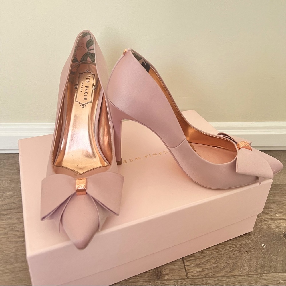 Ted Baker Azeline Pink Satin Bow Pump